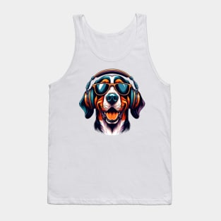 Transylvanian Hound Smiling DJ in Vivid Japanese Art Tank Top